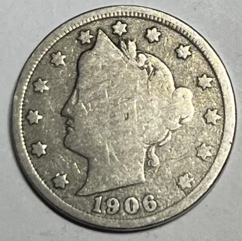 1906 Liberty Head " V " Nickel Philadelphia Mint USA Type Coin -Actual Photos A2 Cover