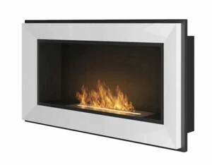 Bio Ethanolkamin Biofire Fire 900 weiß EINFACH Feuergestell Glas 90cm 0,9m - Bild 1 von 9