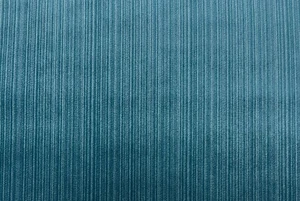 VALDESE WEAVERS STRIATO BAYOU TEAL BLUE VELVET UPHOLSTERY FABRIC BY YARD 57"W - Picture 1 of 3