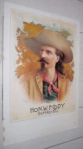 1976 AFFICHETTE 28 X 40 BUFFALO BILL'S WILD WEST SHOW WILLIAM F. CODY 1888 1885 - Imagen 1 de 2