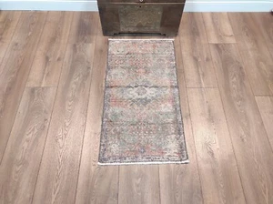 Small Runner Rug, Mini Vintage Rug, Small Handamde Rug, Home Rug, 1.8 x 3.4 ft - Picture 1 of 12