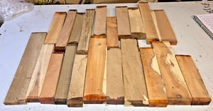 SMALL BOARDS 21PCS LOT 232A OAK YEW WALNUT BEECH WOODTURNING TIMBER BLANK - Picture 1 of 1