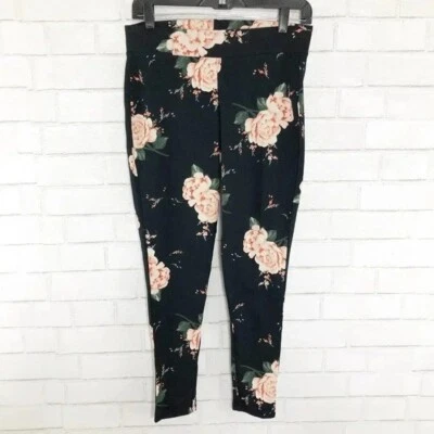 Torrid Black and Pink Floral Medium Rise Leggings Plus Size 0X - Imagem 1 de 4