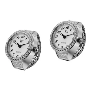 2 pcs Creative Ring Watch Pretty Finger Watch Practical Finger Ring Watch - Picture 1 of 12