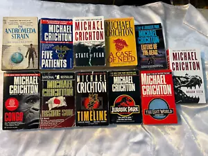 Michael Crichton paperback collection Jurassic Park Andromeda Strain - Picture 1 of 6