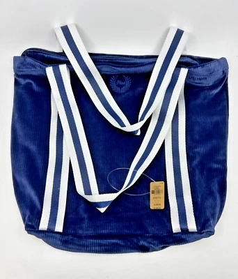 Victoria’s Secret Navy Blue Velour Ribbed Tote Bag – NEW - Image 1 of 4