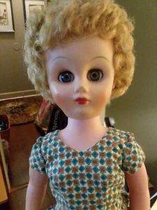 Vintage 18 inch Kaysam Toys Nasco Doll Dress Hard Plastic Rooted Hair K12 - Picture 1 of 9