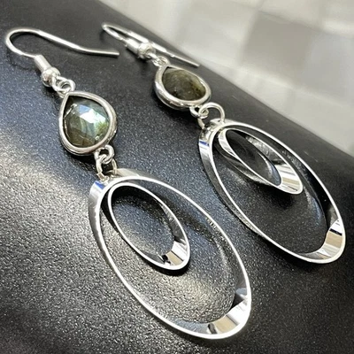 Colar de labradorita e prata  - Imagem 1 de 4