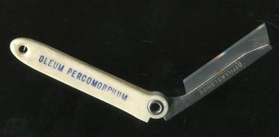 Navaja de Bolsillo de Navaja Recta Pablum Pabena Publicidad EE. UU. Oleum Percomorphum Foto 1 de 2
