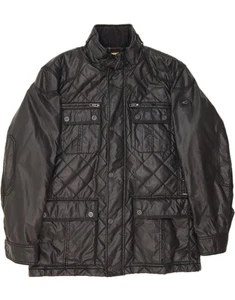 CAMEL ACTIVE Mens Padded Quilted Jacket IT 54 2XL Black Cotton DQ01 - Picture 1 of 4