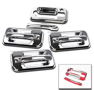 2003-2009 HUMMER H2 SUV SUT CHROME DOOR HANDLE COVERS TRIM BEZEL W/1 KEYHOLE SET - Picture 1 of 1