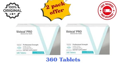 Pack de 2 Suplementos para el Crecimiento del Cabello Viviscal Pro 180 Comprimidos Exp 2027 Biotina EE. UU. Foto 1 de 3
