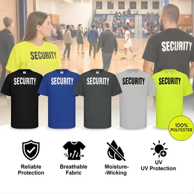 Security Uniform Shirt Short Sleeve Black Event Guard Staff Officer Top - Image 1 of 4