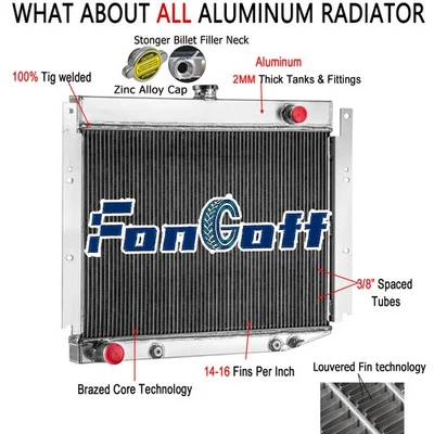 Fit 1969-1971 Dodge D100 D200 D300 W100 W200 W300 Pickup 6.3L V8 3-Row Radiator Foto 1 de 4