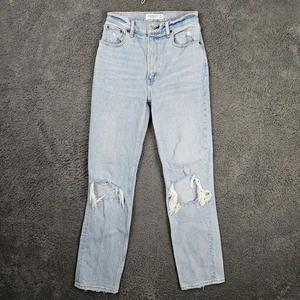 Pantalones de mezclilla Abercrombie And Fitch para mujer 25/0R años 90 rectos tiro ultra alto desgastados - Imagen 1 de 10