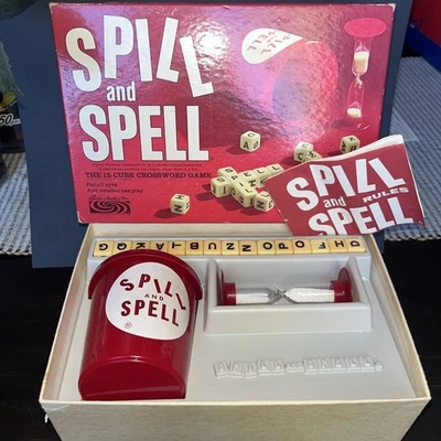 COMPLETE Vintage 1966 Parker Brothers SPILL and SPELL Crossword Game - Image 1 of 4