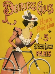 16501.Wall Decor Poster.Interior Art.Peerless Cycles French Ad Nouveau Woman - Picture 1 of 1