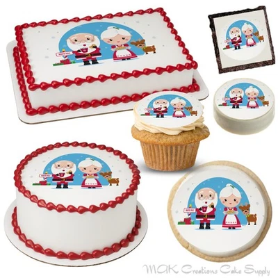 Camión clásico y árbol de Navidad con adornos para pasteles comestibles de laboratorio ~ ¡21 tamaños disponibles! Foto 1 de 4