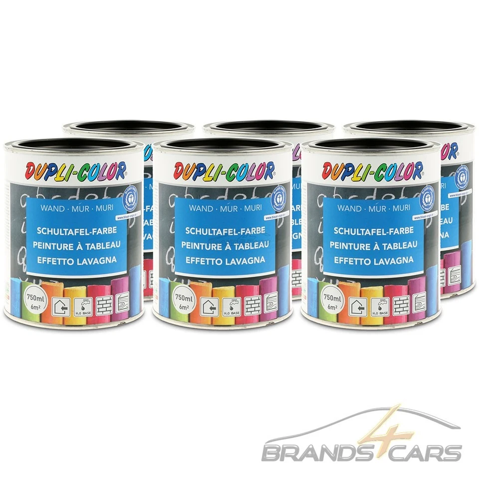 6x 750ml DUPLI COLOR SCHULTAFEL-FARBE SCHWARZ TAFELLACK STREICHLACK TAFEL LACK - Bild 1 von 1