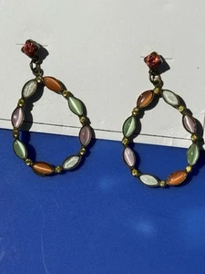 Sorrelli Drop Earrings Swarovski Crystals Brass Vintage Set multicolored stones - Picture 1 of 3