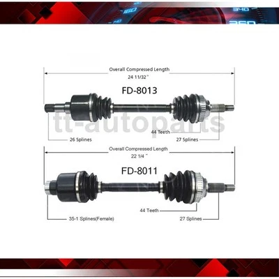 2 передних шарнирных вала оси TrakMotive для Ford Contour FWD 2,5 л 1995 - Изображение 1 из 3