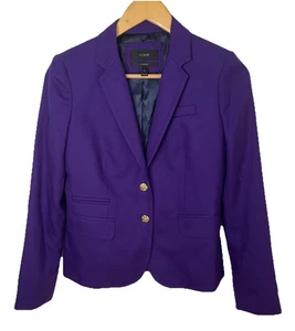 J. Blazer Crew Lana Scuola Ragazzo Tg 0 Viola Bottone Oro Academia Preppy Royal - Foto 1 di 15