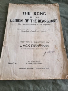 RARE IRISH REPUBLICAN SHEET MUSIC IRISH CIVIL WAR SIGNED BY POW INTERNEE 1923 - Picture 1 of 4