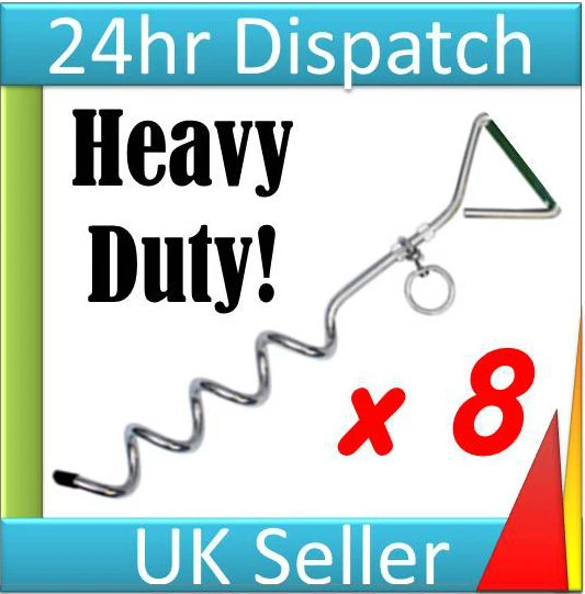 8 x LARGE 16" TENT MARQUEE PARTY Pop-Up GAZEBO TIE DOWN STAKES PEGS anchors 2018 - Image 1 of 1