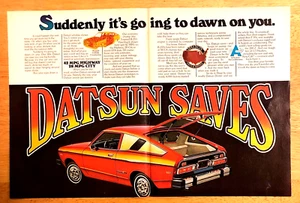 Datsun B210 1976 hatchback - de colección 2 páginas anuncio impreso anuncio - Imagen 1 de 1