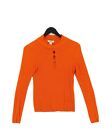 Oasis Womens Top S Orange 100 Viscose Long Sleeve Mock Neck Basic