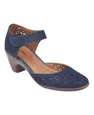 ✅ 全新 EASY SPIRIT Cindie Mary Jane 圆头粗跟蓝色礼服高跟鞋 ~ 7.5W — 第 1/4 张图片