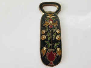 Metal Cloisonne Flower Design Bottle Opener 4 1/2" - Picture 1 of 5