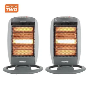 Halogen Heater Instant Heating Portable Quartz Heater 1200W Grey Pack of 2 - Picture 1 of 1
