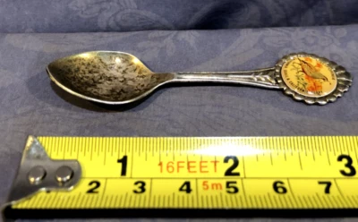 Cuchara de recuerdo de codorniz California chapada en plata Demitasse Foto 1 de 4