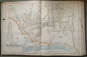 1899 SPRINGFIELD MA SOUTH END: MILL RIVER TO FOREST PARK & PARK AVE ATLAS MAP - Picture 1 of 6