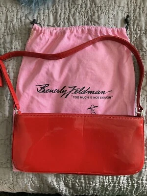 Red Patent Leather Beverly Feldman small shoulder bag with strap - Image 1 of 4