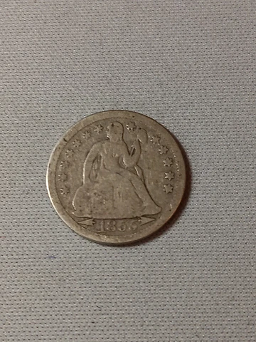 1855  SEATED LIBERTY DIME -Vg  M/167 Cover
