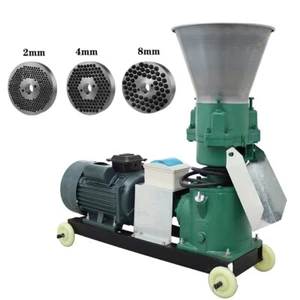 220V 2MM 4MM 8MM Feed Pellet Mill Machine Granulator 200kg/h 3 Rollers 3 Plates - Picture 1 of 24