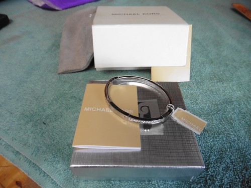 Bracciale Michael Kors argento brillante con sacchetto scatola istruzioni custodia braccialetto