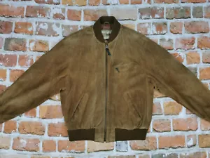 Chevignon Vintage Leather Jacket Sports Tog ´S Suede Braun Size: M - L Tip Top - Picture 1 of 9
