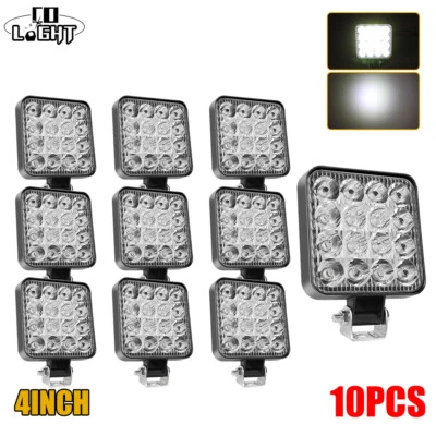 COLIGHT 10PCS 4"Inch 12V 2000W LED Work Light Bar Flood spot Driving OffRoad Tractor 4WD