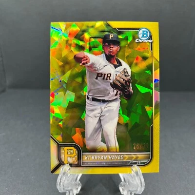 2022 Bowman Chrome Sapphire Pirates Ke'Bryan Hayes #49 Yellow Refractor /50 - Image 1 of 2