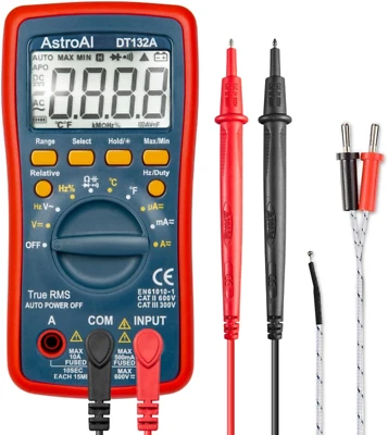 Astroai Digital Multimeter, Voltmeter Ohmmeter Amperemeter Mit TRMS 4000 Counts, - Bild 1 von 4