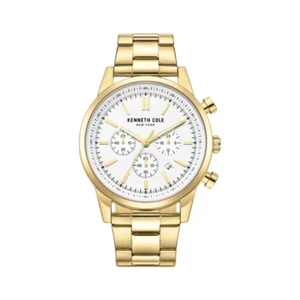 Kenneth Cole KCWGk2271104 Men's Chronograph Stainless Steel Gold Tone Band - Picture 1 of 2
