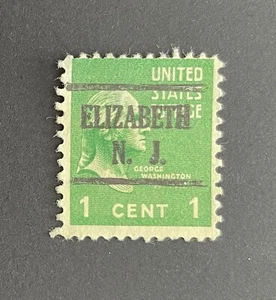 Elizabeth, New Jersey Type 225 Precancel - 1 cent Prexie - U.S. #804 - NJ - Picture 1 of 1