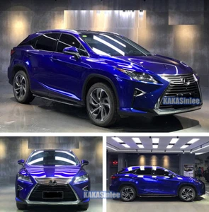 50FT Blueberry Entire Car Wrap Pearl Glossy Chrome Metal Vinyl Hood Sticker BO - Foto 1 di 5