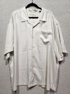 Tommy Bahama 100% Silk 2XB men Cream old school design button up short sleeve - Picture 1 of 6