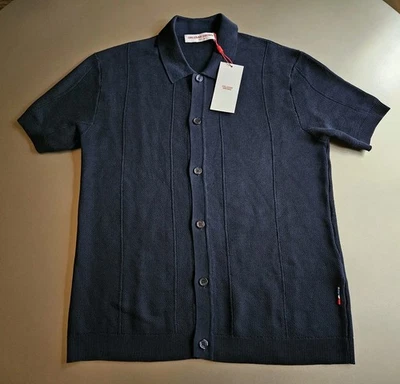 Camisa Orlebar Marrón Azul Tiernan Algodón Abotonada Manga Corta Talla Mediana Foto 1 de 4
