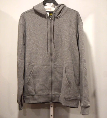 全新带标签 Athletic Works 男式 2XL 拉链连帽衫炭灰色斜杠口袋 — 第 1/4 张图片