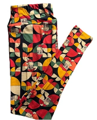LuLaRoe Navidad Vacaciones Patchwork Leggings Talla TC (12-18) Nuevos Sin Etiquetas Foto 1 de 4
